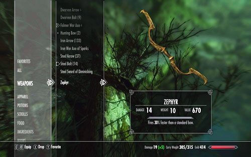 Jest to całkiem dobra broń, gdyż strzela 30% szybciej od standardowych łuków - Lost to the Ages (1) | Wspólne zadania poboczne | TES V Skyrim Dawnguard - The Elder Scrolls V: Skyrim - Dawnguard - poradnik do gry