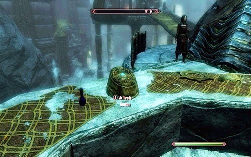 Aby go opuścić, wciśnij przycisk na konsoli umieszczonej na pobliskim stole - Lost to the Ages (2) | Wspólne zadania poboczne | TES V Skyrim Dawnguard - The Elder Scrolls V: Skyrim - Dawnguard - poradnik do gry