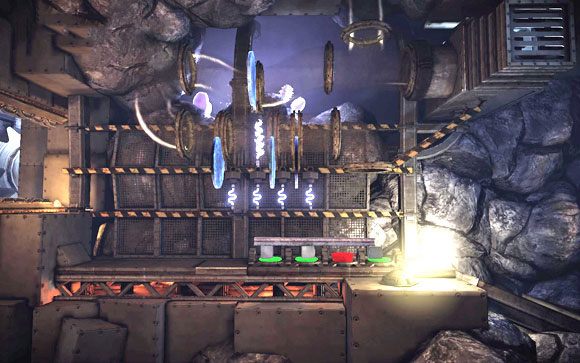 Kawałek wcześniej [#12] (po prawej) znajdziesz trzy klocki - wykorzystaj dwa z nich ustawiając je na odpowiednich przyciskach - Podziemia | Unmechanical - Unmechanical - poradnik do gry