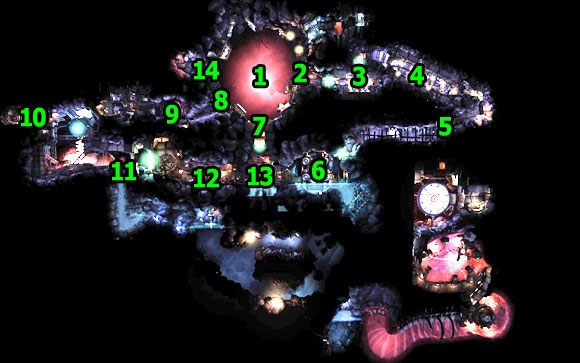 Poglądowa mapa całej planszy - MAPA - TUNEL 1 | Rozrusznik | Unmechanical - Unmechanical - poradnik do gry