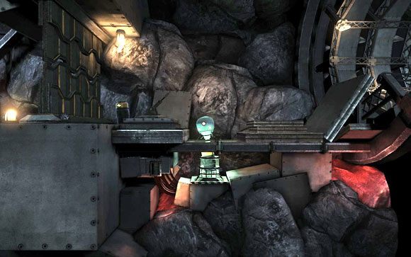 Powinieneś dolecieć do miejsca, gdzie nastąpiła awaria [#14], z tym, że z drugiej strony bramy - Fabryka | Unmechanical - Unmechanical - poradnik do gry