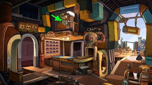 Zejdź na dół i wejdź do skarbca (Vault) z radiem (Radio) - Deponia: Skontaktuj się z Cletusem (Kuvaq) - solucja, opis przejścia - Deponia - poradnik do gry