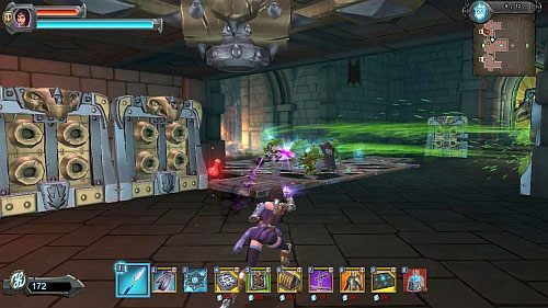 Postaw przed dwoma wejściami (W1, W2) mennice, a przy nich spryskiwacze kwasu - Etap 11 - Góra i dół | Solucja Orcs Must Die! 2 - Orcs Must Die! 2 - poradnik do gry