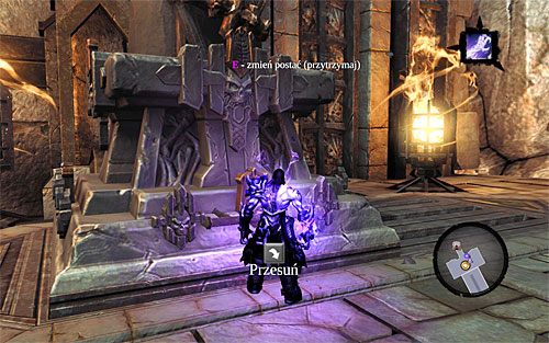 Przejdź drugą połówką do pokazanej na powyższym screenie prawej statuy - Udaj się do Miasta Umarłych | Miasto Umarłych | Darksiders 2 - Darksiders 2 - poradnik do gry