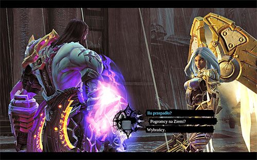 Rozmowa z Uriel powinna zostać zainicjowana automatycznie po zakończeniu bitwy (jeżeli tak się nie stanie, to spróbuj do niej podejść) - Pomów z Uriel | Kostur Arafaela | Darksiders 2 - Darksiders 2 - poradnik do gry