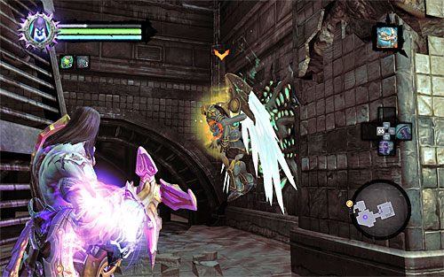 Kieruj się prosto aż dotrzesz do schodów prowadzących na niższy poziom - Znajdź pierwszą część Kostura | Kostur Arafaela | Darksiders 2 - Darksiders 2 - poradnik do gry