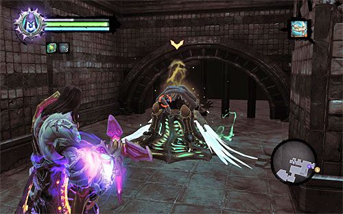 Przebij się do kolejnych schodów i w pierwszej kolejności udaj się w lewo - Znajdź pierwszą część Kostura | Kostur Arafaela | Darksiders 2 - Darksiders 2 - poradnik do gry