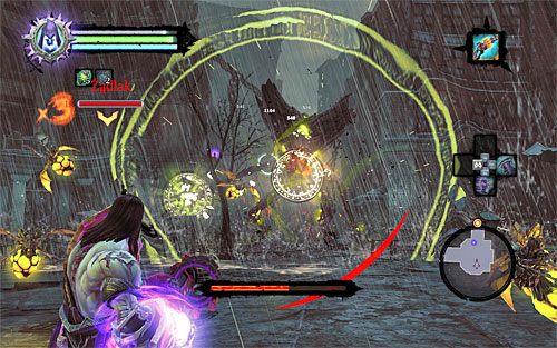 Drugi z dystansowych ataków bossa to wytworzenie fali sonicznej - Boss 16 - Nhoss | Kostur Arafaela | Darksiders 2 - Darksiders 2 - poradnik do gry
