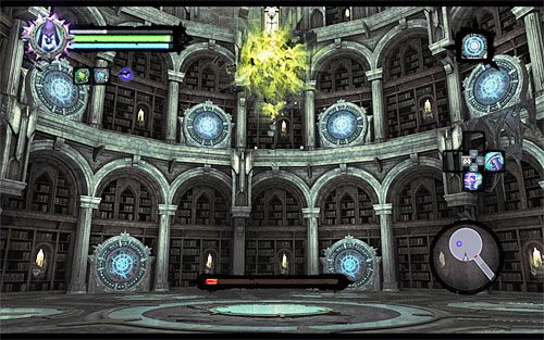 Po zlikwidowaniu aniołów wznów wykonywanie ataków opartych o przesyłanie żółtyhch kul przez dwa aktywne portale - Boss 17 - Skryba Jamaerah | Skaza herezji | Darksiders 2 - Darksiders 2 - poradnik do gry