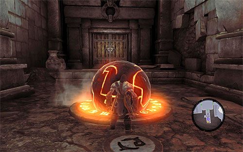 W nowo odblokowanym pomieszczeniu czeka Cię bardzo prosta zagadka - Przywróć Górski Ogień (2) | Górski Ogień | Darksiders 2 - Darksiders 2 - poradnik do gry