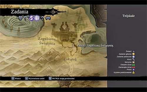 Zacznij od otwarcia mapy świata z zamiarem zaplanowania swojej podróży - Znajdź Zagubioną Świątynię | Wiara góry przenosi | Darksiders 2 - Darksiders 2 - poradnik do gry