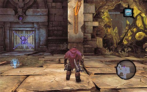 Wejdź do dużej sali i zauważ, że zamknęły się za Tobą drzwi - Zbudź Wartownika (1) | Serce Góry | Darksiders 2 - Darksiders 2 - poradnik do gry