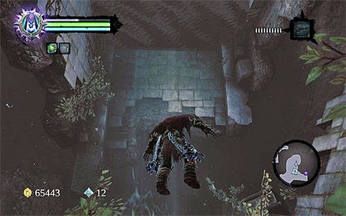 Kolejny krok jest dość oczywisty, albowiem musisz wskoczyć do wody i zanurkować - Zbudź Wartownika (1) | Serce Góry | Darksiders 2 - Darksiders 2 - poradnik do gry