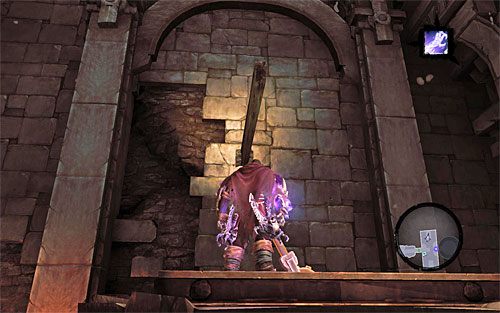 Dalszą wspinaczkę rozpocznij w pokazanym na powyższym screenie miejscu - Zbudź Wartownika (2) | Serce Góry | Darksiders 2 - Darksiders 2 - poradnik do gry