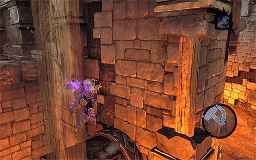 Obróć się, nieznacznie obniż i doskocz do pokazanego na powyższym screenie mniejszego słupa - Zbudź Wartownika (3) | Serce Góry | Darksiders 2 - Darksiders 2 - poradnik do gry