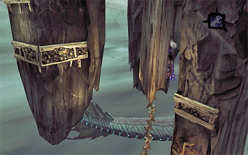 Nie próbuj skakać w lewo, tylko odchyl się do tyłu i wykonaj skok za siebie - Udaj się do sali tronowej | Władca Kości | Darksiders 2 - Darksiders 2 - poradnik do gry