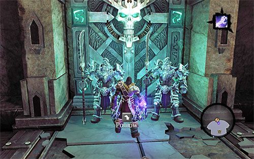 Zbliż się do wejścia do sali tronowej i spróbuj skorzystać z drzwi - Pomów z Władcą Kości | Władca Kości | Darksiders 2 - Darksiders 2 - poradnik do gry