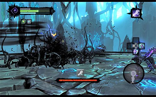 Rzadszym atakiem w wykonaniu Awatara jest wysyłanie czarnych pnączy - Boss 20 - Awatar Chaosu | Studnia Dusz | Darksiders 2 - Darksiders 2 - poradnik do gry