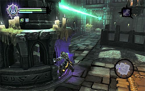 Przystąp do obracania posągu z zamontowaną przed chwilą latarnią - Znajdź pierwszą duszę | Sędzia | Darksiders 2 - Darksiders 2 - poradnik do gry