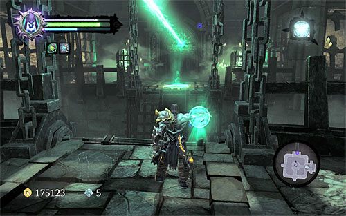 Teraz obróć posąg w stronę drzwi znajdujących się w północnej części sali - Znajdź pierwszą duszę | Sędzia | Darksiders 2 - Darksiders 2 - poradnik do gry