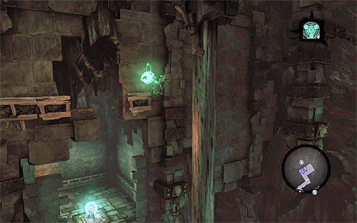 Dopiero teraz przystąp do biegu po lewej ścianie, chwytając się pierwszej z interaktywnych krawędzi - Przetrwaj Psychameron (2) | Bazyleus | Darksiders 2 - Darksiders 2 - poradnik do gry