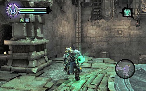 Ustaw Uchwyt Śmierci jako aktywną umiejętność i podejdź do lewej ściany (powyższy screen) - Znajdź drugą duszę (2) | Sędzia | Darksiders 2 - Darksiders 2 - poradnik do gry