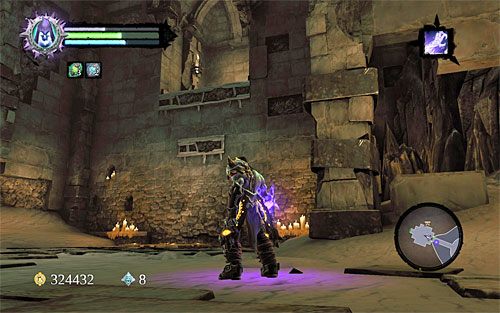 Po zakończonych walkach pozbieraj przedmioty porzucone przez pokonane potwory i skieruj się w stronę widocznej w oddali bramy - Przetrwaj Psychameron (1) | Bazyleus | Darksiders 2 - Darksiders 2 - poradnik do gry