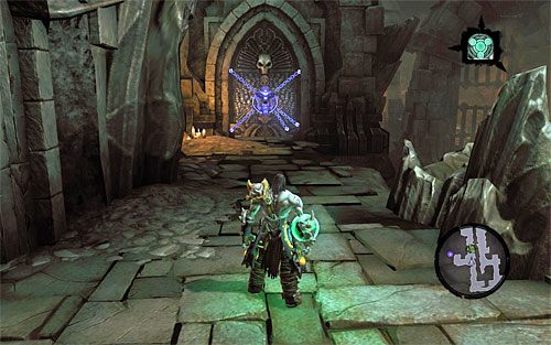 Powróć na dół, wybierz schody i użyj przełącznika do odblokowania sobie przejścia - Przetrwaj Psychameron (1) | Bazyleus | Darksiders 2 - Darksiders 2 - poradnik do gry