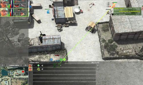 Przy kolejnym celu znajdującego się koło mostu, na wschodzie mapy, proponuje wywabić przeciwników na zewnątrz, pozostając w miejscu pokazanym na screenie - Khadwan [4] - Kampania - droga na południe - Jagged Alliance: Crossfire - poradnik do gry