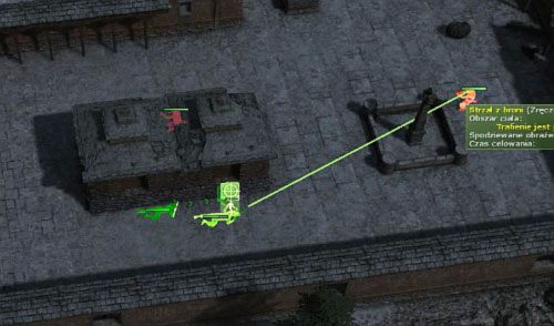 Spróbuj w ten sposób dostać się do miejsca pokazanego na screenie (północny zachód mapy), gdzie chowając się po odpowiedniej stronie budynku zabij pobliskich przeciwników - Temple of Kalaya Yuta[10] - Kampania - połączenie dróg - Jagged Alliance: Crossfire - poradnik do gry