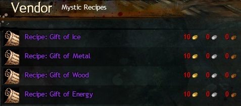 Przepisy na poszczególne komponenty legendarnej broni można kupić u Miyani. - Broń egzotyczna-prekursor | Crafting, czyli tworzenie przedmiotów w Guild Wars 2 - Guild Wars 2 - poradnik