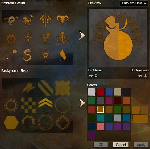 Ilość opcji powinna zadowolić każdego malkontenta. - Emblemat | Gildie w Guild Wars 2 - Guild Wars 2 - poradnik