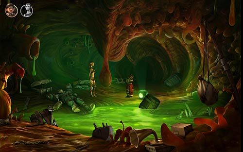 Jako Wilbur spróbuj użyć drewnianej beczki (Use the wooden barrel) - Zdobycie artefaktu (2) - W żołądku bestii - Rozdział 3 - The Sunken Temple - The Book of Unwritten Tales - poradnik do gry