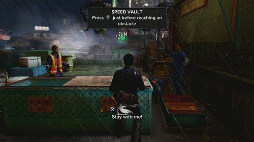 Ten sam przycisk służy również do przeskakiwania różnego rodzaju blokad i przepaści - Follow Naz | Opis przejścia Sleeping Dogs - Sleeping Dogs - poradnik do gry