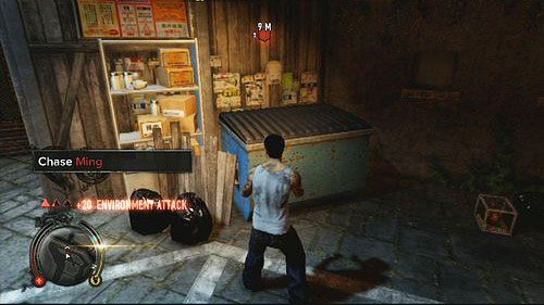 Ostatniego wroga musisz chwycić (kółko) i wrzucić do kontenera - Night market chase | Opis przejścia Sleeping Dogs - Sleeping Dogs - poradnik do gry