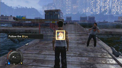 Zadanie polega na biegu przez przeszkody za pojawiającymi się na ziemi żółtymi flarami - Aberdeen | Zadania poboczne w Sleeping Dogs - Sleeping Dogs - poradnik do gry