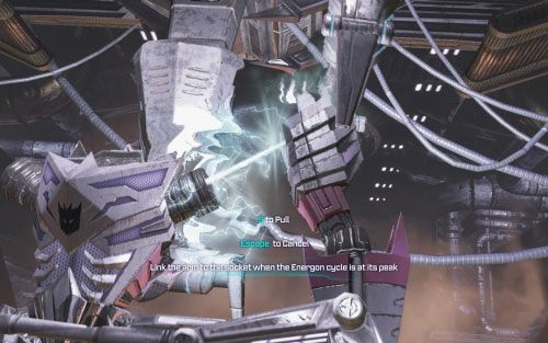 Następnie podejdź do dźwigni i użyj jej - Rozdział 9 - Megatron Returns | Opis przejścia | Transformers Upadek Cybertronu - Transformers: Upadek Cybertronu - poradnik do gry