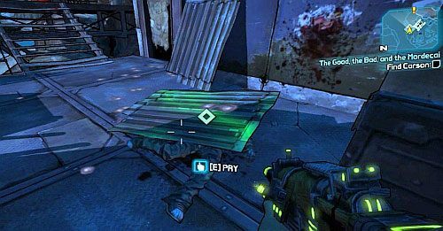 Pozbądź się przeciwników i odnajdź ciało [3], przykryte blachą - The Good, the Bad, and the Mordecai | Misje poboczne - Sanctuary 2 - Borderlands 2 - poradnik do gry