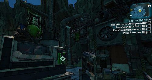 Od Bricka [1], otrzymasz zadanie przejęcia trzech flag, konkurencyjnego gangu - Capture the Flags | Misje poboczne - Sanctuary 3 | Borderlands 2 - Borderlands 2 - poradnik do gry