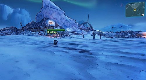 Po przejęciu kontroli nad postacią [1], zacznij podążać za Claptrapem na południowy zachód [2], do jego kryjówki - My First Gun/Blindsided | Zadania główne w Borderlands 2 - Borderlands 2 - poradnik do gry