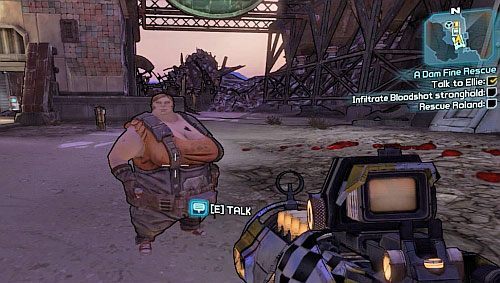 Udaj się do warsztatu Ellie [7] i porozmawiaj z nią - A Dam Fine Rescue | Zadania główne w Borderlands 2 - Borderlands 2 - poradnik do gry