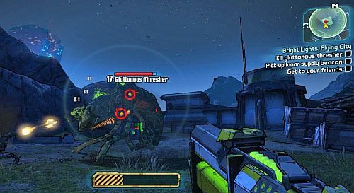 Podążaj dalej w głąb fabryki, by dotrzeć do miejsca starcia z Tresherem [4] - Bright Lights, Flying City | Zadania główne w Borderlands 2 - Borderlands 2 - poradnik do gry