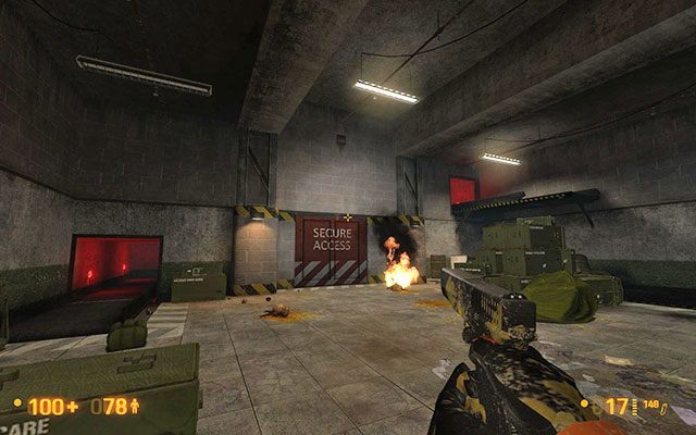 Pokonując opór skieruj się do tunelu i przejdź do niewielkiego pomieszczenia - Weve Got Hostiles - Kontakt pierwszego stopnia | Weve Got Hostiles - Black Mesa - poradnik do gry