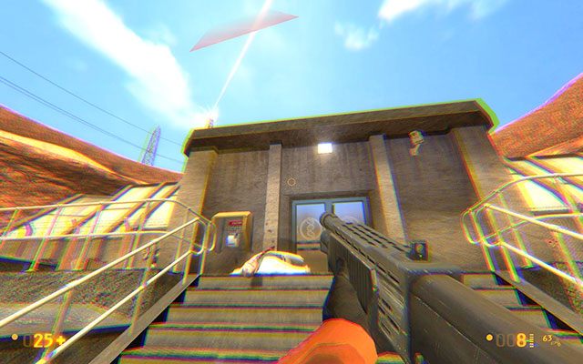 Podbiegnij do wcześniej zamkniętych drzwi prowadzących na zewnątrz i odczekaj, aż naukowiec otworzy przejście - Questionable Ethics - Laserem na zewnątrz | Questionable Ethics | Black Mesa - Black Mesa - poradnik do gry