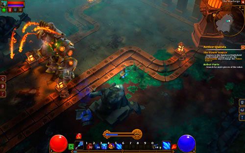 Gdy monstrum rozleci się na kawałki, przejdź do pomieszczenia, które znajduje się za nim i zabierz źródło energii (Power Source) - The Power Source | Zadania główne w Torchlight II - Akt III - Torchlight 2 - poradnik do gry
