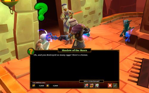W tym momencie możesz już opuścić lokację i udać się do Zarypheshu, by odebrać nagrodę od Harepha (w wysokości [2580 PS] i [95 złota]) - Shadow of the Skara | Zadania poboczne w Torchlight II - Akt II - Torchlight 2 - poradnik do gry