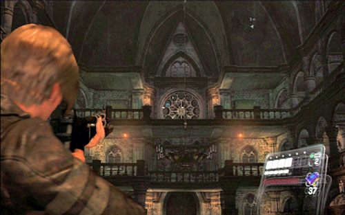 Zaraz po wejściu do katedry podejdź do ołtarza, a następnie odwróć się i spójrz w górę - Rozdział II | Emblematy - Leon | Resident Evil 6 - Resident Evil 6 - poradnik do gry