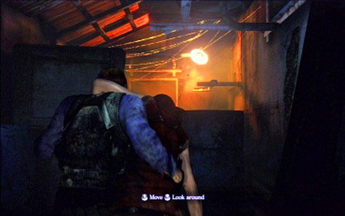 Wewnątrz budynku kieruj się cały czas w stronę świecącej żarówki, wciskając po drodze pojawiające się na ekranie przyciski - Poradnik do gry Resident Evil 6 - Prolog - Resident Evil 6 - poradnik do gry