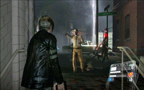 Zobaczysz tam samochód otoczony przez grupkę przeciwników - 1 - Ulice miasta | Kampania Leona | Solucja Resident Evil 6 - Resident Evil 6 - poradnik do gry