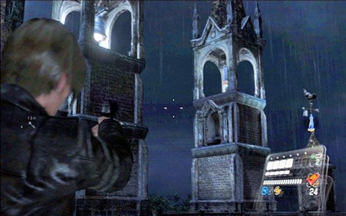 Przejdź z nią na drugą stronę, gdzie znajdują się dwa tarasy oraz wieżyczki z dzwonami - 2 - Katedra | Kampania Leona | Solucja Resident Evil 6 - Resident Evil 6 - poradnik do gry